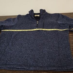 Woolrich Quarter Zip Up Fleece Sweater Sweatshirt Pullover Shirt Large Blue Mens